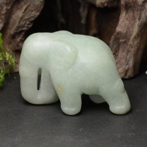 143.4ct Carved Elephant Green Jadeite for sale thumb image of 143.4ct Carved Elephant Green Jadeite (ID: 470452)