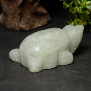 76.06 ct Green Jadeite Stone, Natural Jadeite in Carved Turtle Shape for Sale