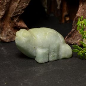 85.76 ct Green Jadeite Stone, Natural Jadeite in Carved Turtle Shape for Sale