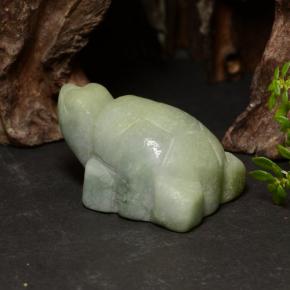 Jadeite Gemstone in 31.7 x 20.3 mm Size for Sale, Jadeite Stone in Earthy Green Color