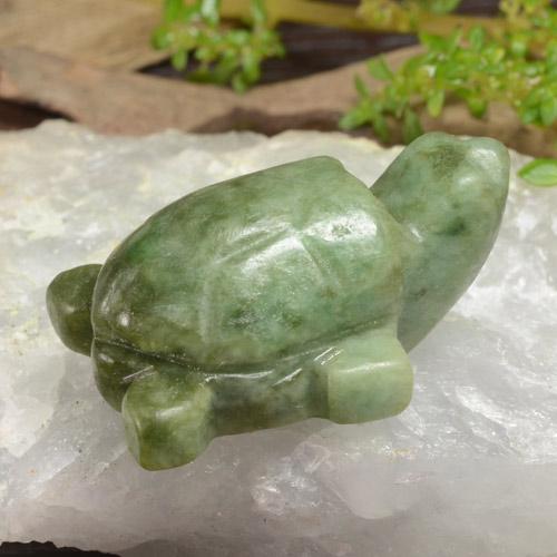 78.27 ct Green Jadeite Stone, Natural Jadeite in Carved Turtle Shape for Sale