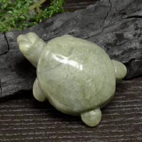 312.76 ct Green Jadeite Gemstone, Jadeite Gem in Carved Turtle Shape for Sale.