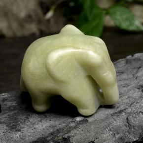 129.5ct Carved Elephant Green Jadeite for sale thumb image of 129.5ct Carved Elephant Green Jadeite (ID: 470545)