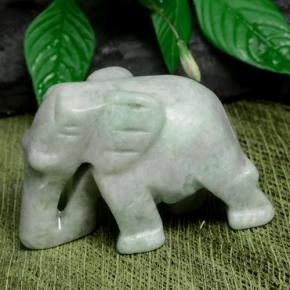 121ct Carved Elephant Green Jadeite for sale thumb image of 121ct Carved Elephant Green Jadeite (ID: 470548)