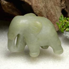 131.1ct Carved Elephant Green Jadeite for sale thumb image of 131.1ct Carved Elephant Green Jadeite (ID: 470558)