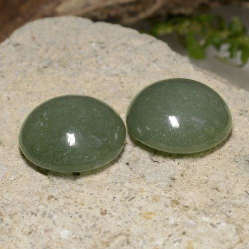 12.57 ctw Green Jadeite Stones, Natural Jadeite in Round Cabochon Shape for Sale