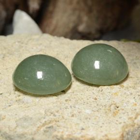 17.30 ctw Green Jadeite Stones, Natural Jadeite in Round Cabochon Shape for Sale