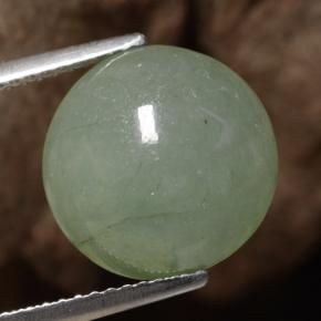 Medium-Light Green Jadeite Gem - 7.4ct Round Cabochon (ID: 470639)