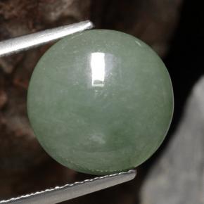 Light Moss Green Jadeite Gem - 5.9ct Round Cabochon (ID: 470644)