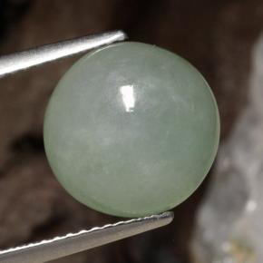 Pale Moss Green Жадеит Камень - 6.2ct Круглый Кабошон (ID: 470647)
