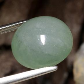 8.36 ct Green Jadeite Stone, Natural Jadeite in Round Cabochon Shape for Sale