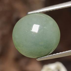 Verde claro medio Jadeíta Gema - 7.8ct Cabujón Óvalo (ID: 470672)