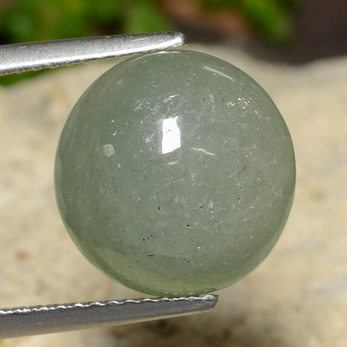 Brownish Green Jadeite Gem - 7.4ct Round Cabochon (ID: 470713)
