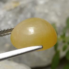 Jadeite Gemstone in 11.1 x 9.4 mm Size for Sale, Jadeite Stone in Yellow Golden Color