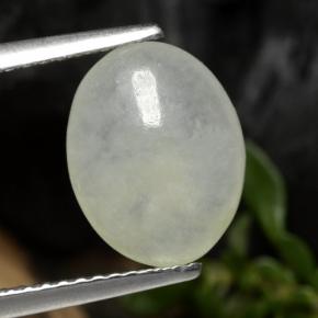 3.13 ct White Jadeite Gemstone, Jadeite Gem in Oval Cabochon Shape for Sale.