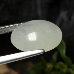Jadeite Gemstone in 11 x 9 mm (calibrated) Size for Sale, Jadeite Stone in Greenish White Color