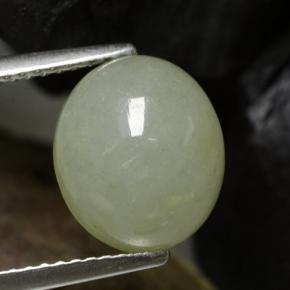 Medium Green Jadeite Gem - 4.4ct Oval Cabochon (ID: 471199)