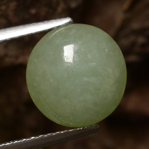Army Green Jadeite Gem - 4.6ct Round Cabochon (ID: 471298)