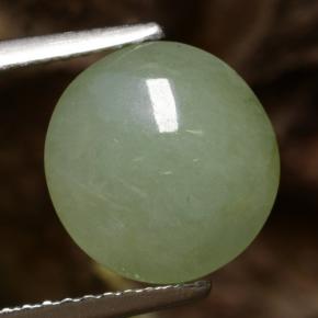 4.10 ct Green Jadeite Stone, Natural Jadeite in Round Cabochon Shape for Sale