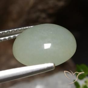 Jadeite Gemstone in 11 x 9.7 mm Size for Sale, Jadeite Stone in Light Green Color