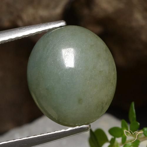 5.81 ct Green Jadeite, 12.4 x 10.9 mm Oval Cut From Myanmar, Photo A