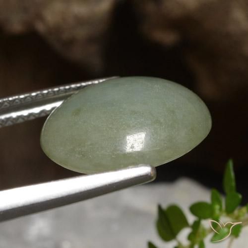 Jadeite Gemstone in 12.4 x 10.9 mm Size for Sale, Jadeite Stone in Medium Green Color