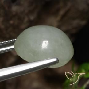 Jadeite Gemstone in 11.2 x 10.1 mm Size for Sale, Jadeite Stone in Medium Green Color