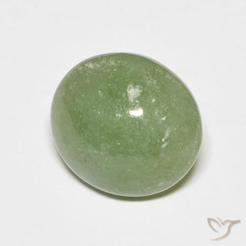 6.79 ct Green Jadeite Stone, Natural Jadeite in Oval Cabochon Shape for Sale