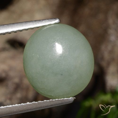 5.39ct Natural Grey Green Jadeite, Oval, Translucent