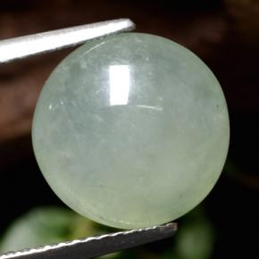 5.77 ct Green Jadeite Gemstone, Jadeite Gem in Round Cabochon Shape for Sale.