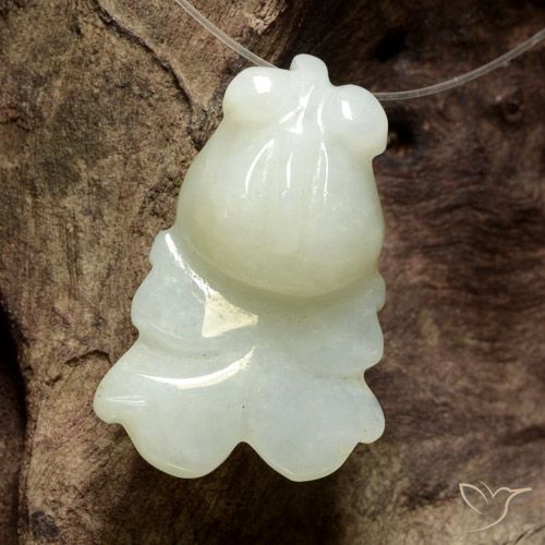 33.53 ct White Jadeite, 29.8 x 19.2 mm Carved From Myanmar, Photo A