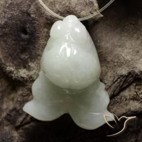 39.99 ct White Jadeite Stone, Natural Jadeite in Carved Fish with Hole Shape for Sale