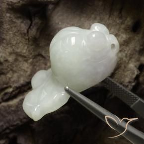 Jadeite Gemstone in 27.5 x 21.7 mm Size for Sale, Jadeite Stone in Greenish White Color
