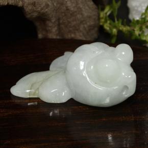 Jadeite Gemstone in 28.3 x 21.4 mm Size for Sale, Jadeite Stone in Greenish White Color