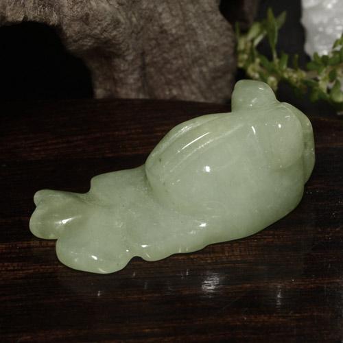 30.86 ct Green Jadeite Stone, Natural Jadeite in Carved Fish with Hole Shape for Sale