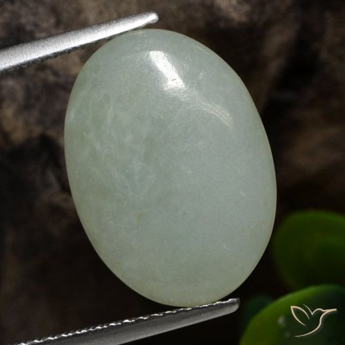7.34ct Natural Grayish Green Jadeite, Oval, Translucent