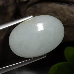 10.04 ct Green Jadeite Stone, Natural Jadeite in Oval Cabochon Shape for Sale