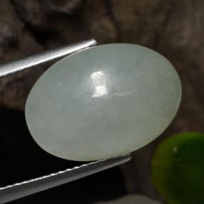 10.75 ct Green Jadeite Stone, Natural Jadeite in Oval Cabochon Shape for Sale