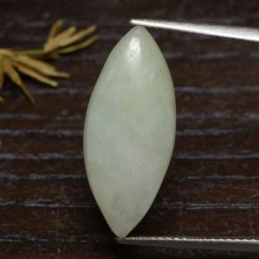 Vert grisâtre Jadéite gemme - 7.5ct Marquise Cabochon (ID: 475256)