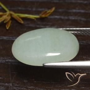 Jadeite Gemstone in 16.8 x 12.2 mm Size for Sale, Jadeite Stone in Medium Green Color