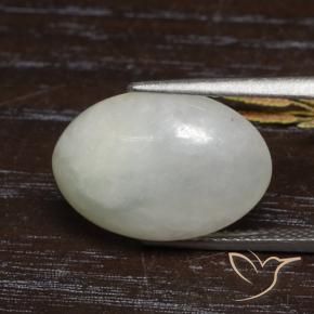 8.63 ct Green Jadeite Stone, Natural Jadeite in Oval Cabochon Shape for Sale