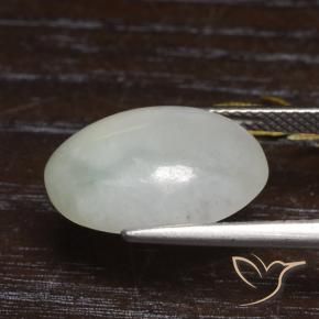 Jadeite Gemstone in 16.3 x 11.3 mm Size for Sale, Jadeite Stone in Grayish Green Color