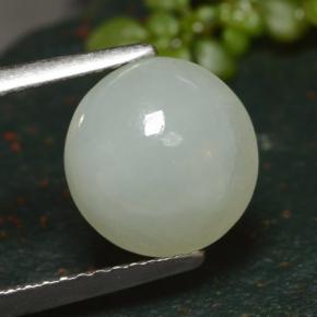 Light Green White Жадеит Камень - 3.7ct Круглый Кабошон (ID: 481025)