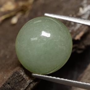 6.81 ct Green Jadeite Stone, Natural Jadeite in Oval Cabochon Shape for Sale
