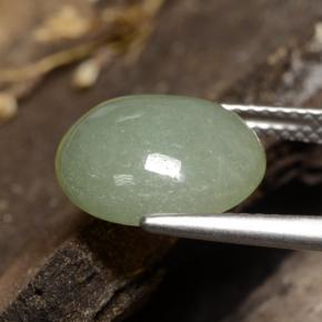 Jadeite Gemstone in 12 x 12 mm (calibrated) Size for Sale, Jadeite Stone in Grayish Moss Green Color