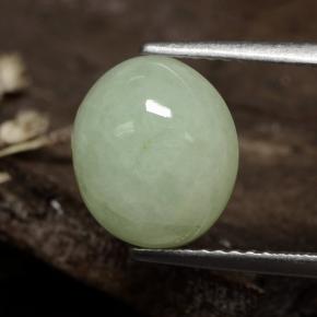 Light Yellowish Green Jadeite Gem - 5ct Oval Cabochon (ID: 481125)