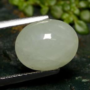 4.15 ct Green Jadeite Stone, Natural Jadeite in Oval Cabochon Shape for Sale