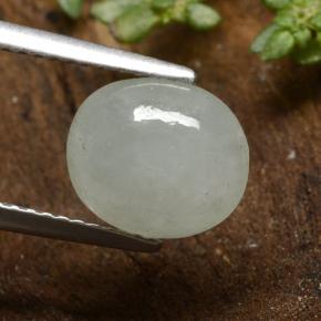 3.34 ct Green Jadeite Stone, Natural Jadeite in Oval Cabochon Shape for Sale