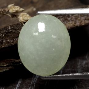 Medium Green Jade Edelstein - 6.1ct Oval Cabochon (ID: 481361)