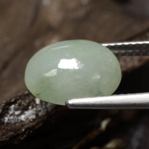 Jadeite Gemstone in 11.6 x 9.5 mm Size for Sale, Jadeite Stone in Grey Green Color